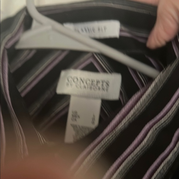 Black and White Striped Casual Button Down Shirt - Picture 2 of 7